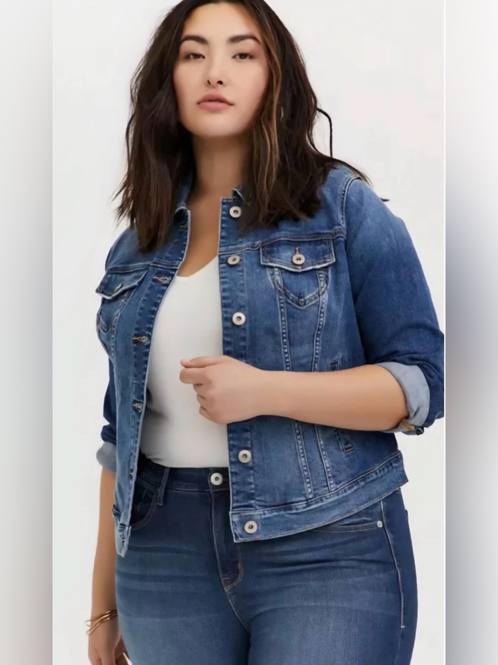 Torrid Denim Trucker Jacket - Medium Wash size 2 (18/20)